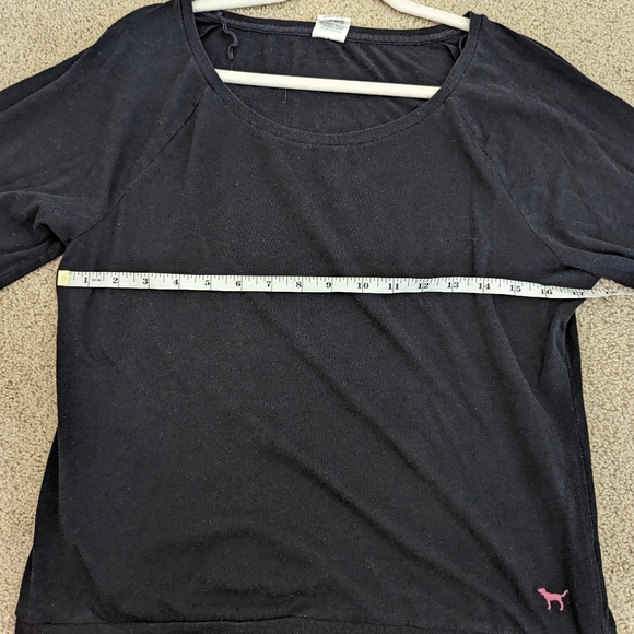 PINK loose black long sleeved tee - Picture 9 of 9